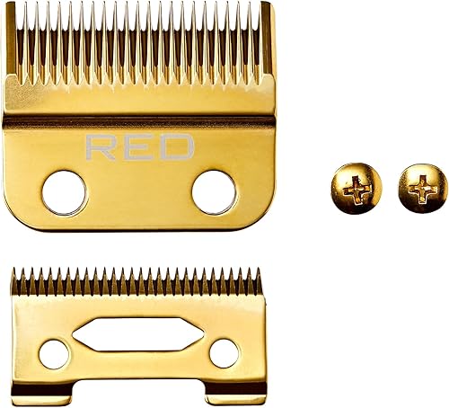 Red by Kiss Cuchillas profesionales para cortadora inalámbrica, cuchillas de repuesto de dientes escalonados de precisión con 2 agujeros con acero