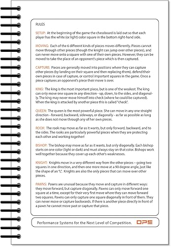 Miniatura 8 de Libro de puntuación de ajedrez Perfect Strike con reglas e instrucciones de puntuación. Libro de mantenimiento de puntuación resistente. Calidad de