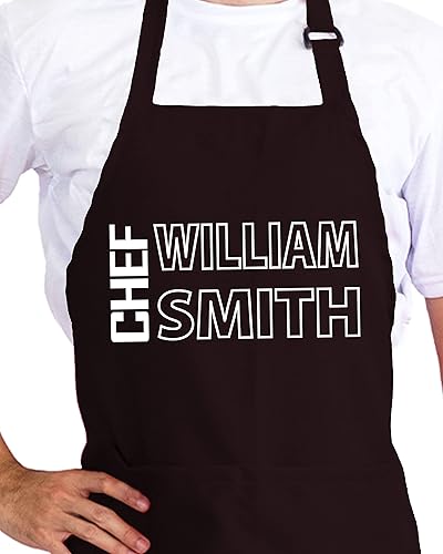Customizable Chef Apron Father Christmas Gift Personalized Mens Gifts Ideas Grilling Gifts for Men Apron for Cooking Gift Customizable Men and Women