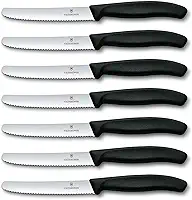 Victorinox Conjunto de Faca para Bife Swiss Classic de 6 Peças, Lâminas Serrilhadas de 4-1/2 Polegadas com Ponta Redonda, 4 Polegadas