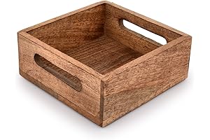 Square Burning Finish Mango Wood Napkin Holder