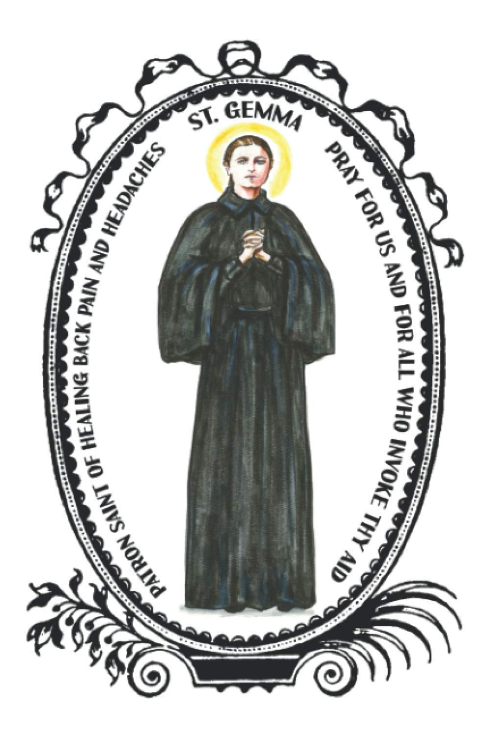 Saint Gemma Patron of Healing Back Pain and Headaches Lined Notebook Journal