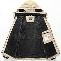 Vista 3 de Chaqueta de esquí impermeable con capucha para hombre, abrigo cálido de nieve para el invierno