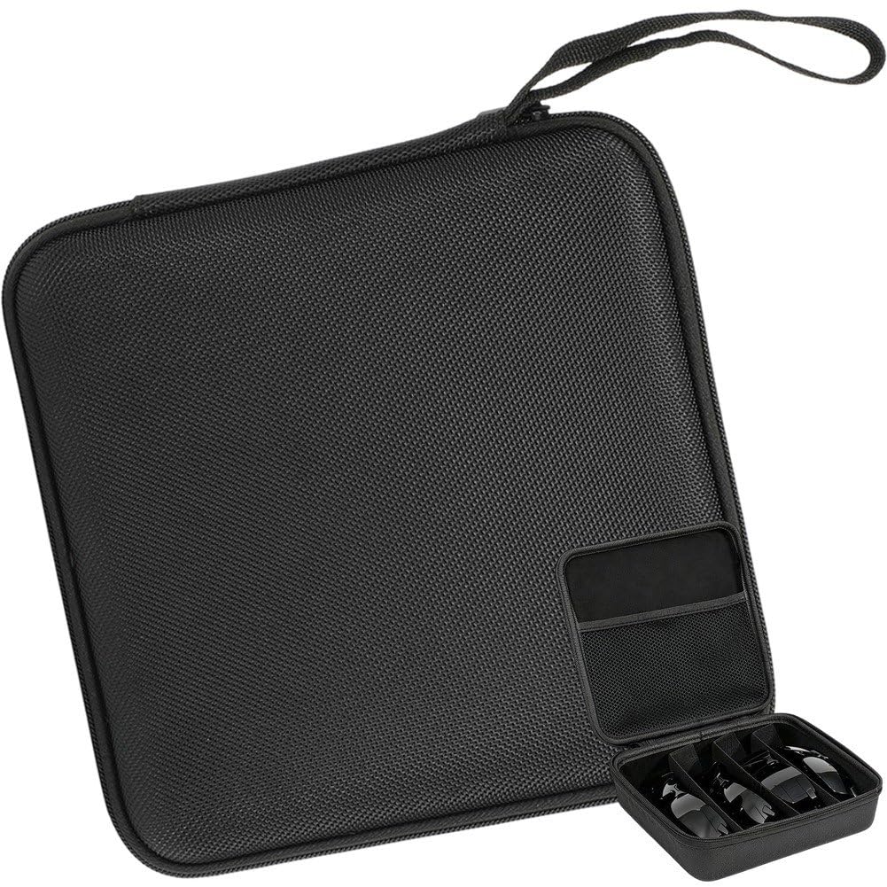 Fituenly Travel Sunglasses Organizer​,​ Hard Shell​ Sunglass Case Adjustable Slots for Multiple ​sunglass Eyeglass Case