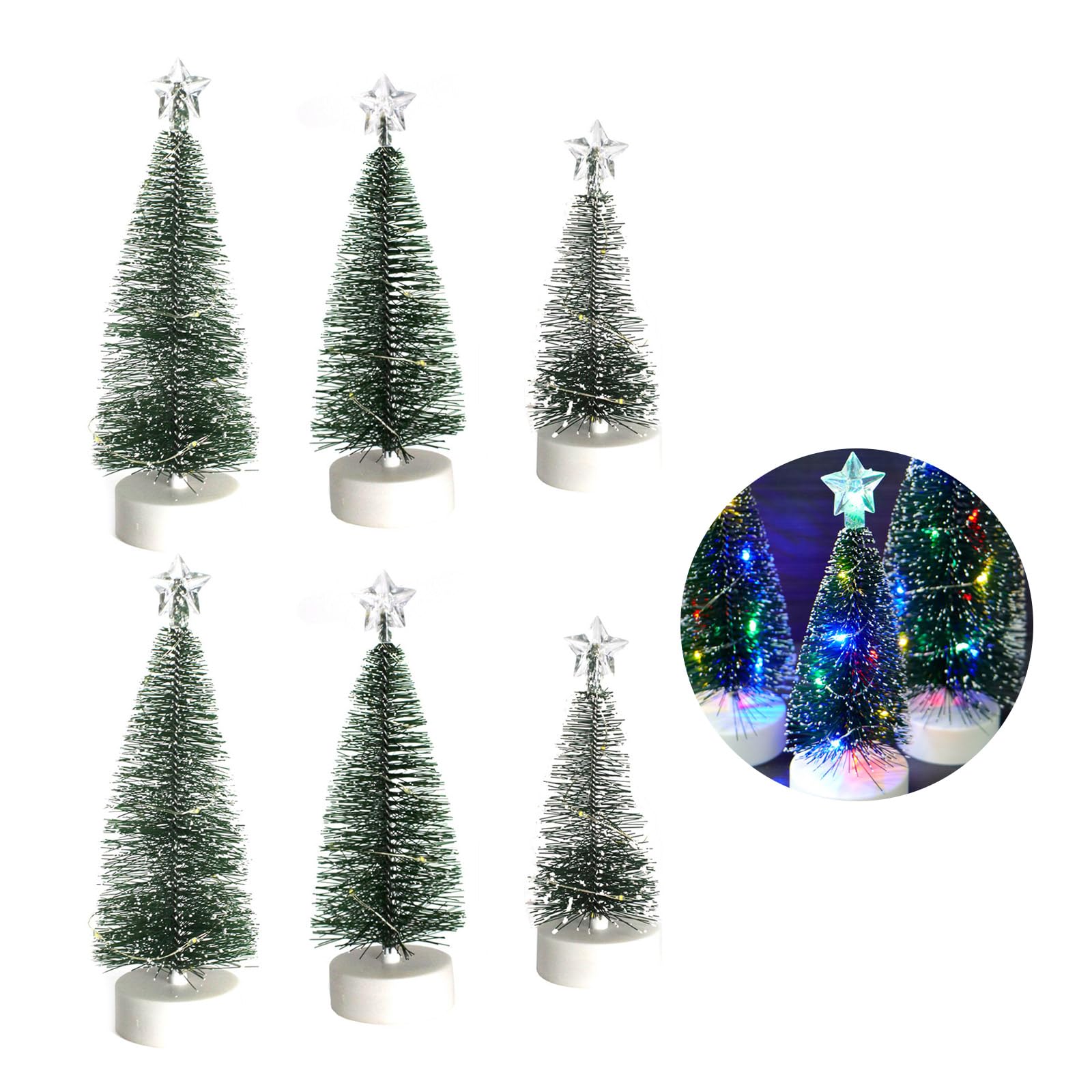 Tsophreniq 6pcs Set of Innovative LED Christmas Trees Creative LED Christmas Trees for Stylish and Festival Seasonal Decors Creative Tree