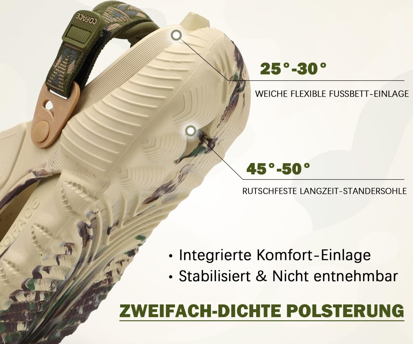 COFACE Męskie ortopedyczne sandały ulgowe Sabot Casual Plantar Size 40-48