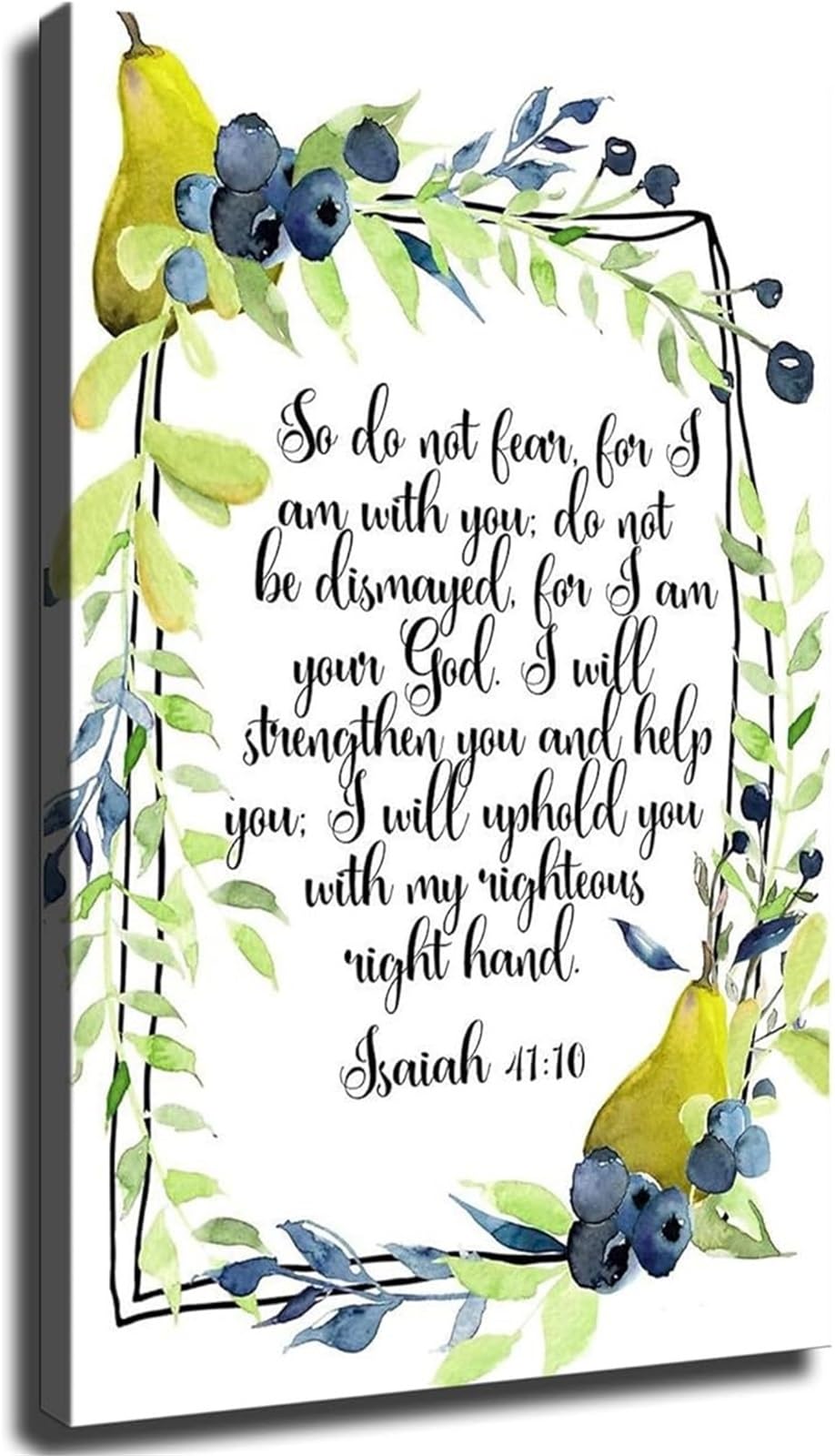 Ssoptmcb Framed Isaiah 41 10 Bible Verse Poster Do Not Fear For I Am With You Inspirational Wall-Art