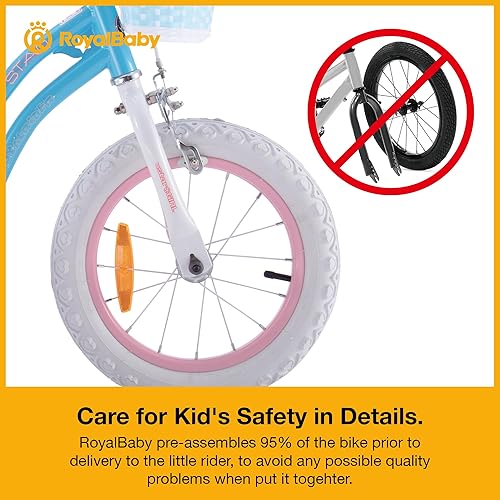 Miniatura 6 de RoyalBaby Bicicleta EZ para niñas, bicicleta Stargirl, entrenamiento libre, equilibrio a pedal, bicicleta de fácil aprendizaje, 12-20 pulgadas para