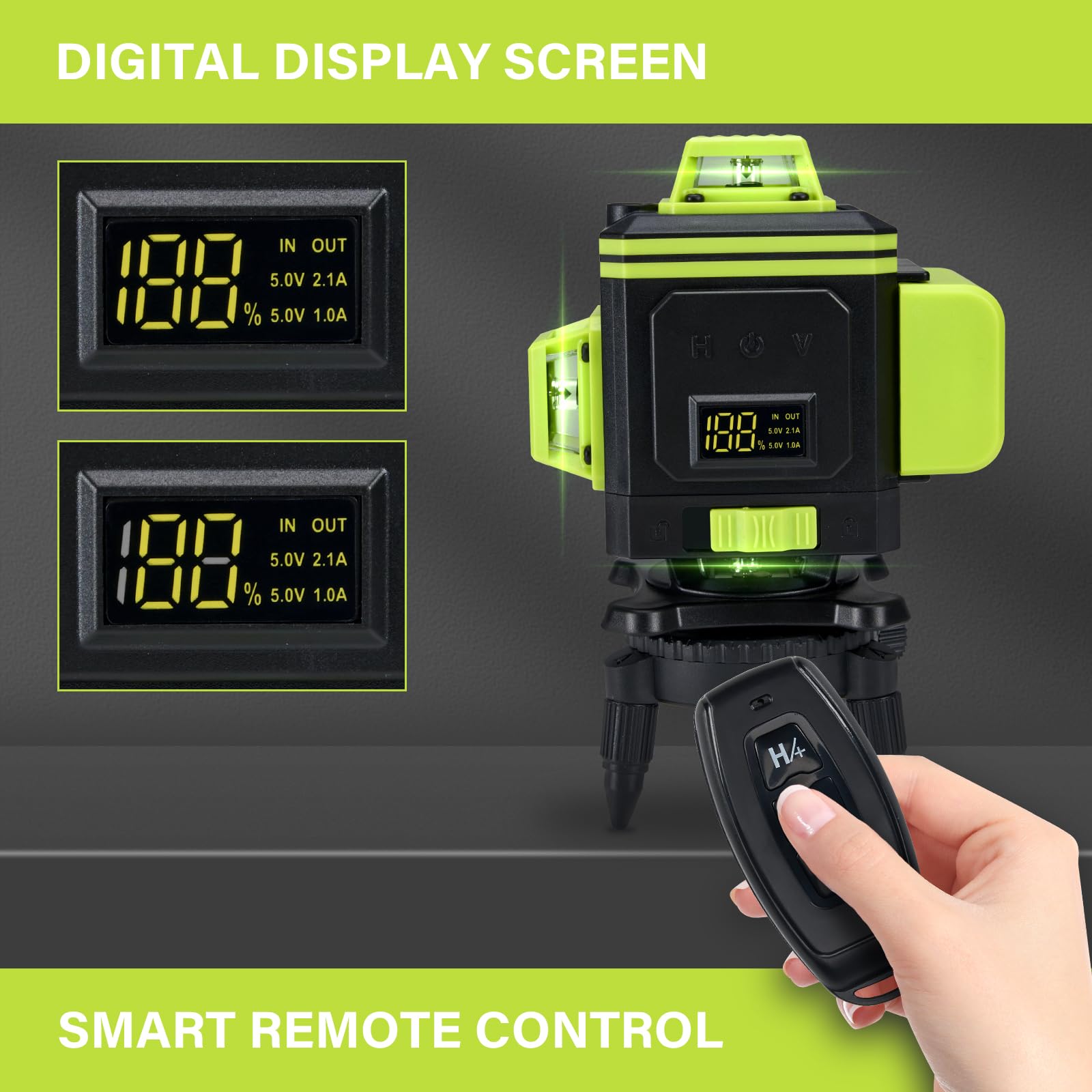 STANEW Laser chantier 4 x 360°,Autonivelant Niveau Laser Vert 4D 16 Line Ligne Laser Verte Horizontal et Verticale avec Télécommande Intégrée