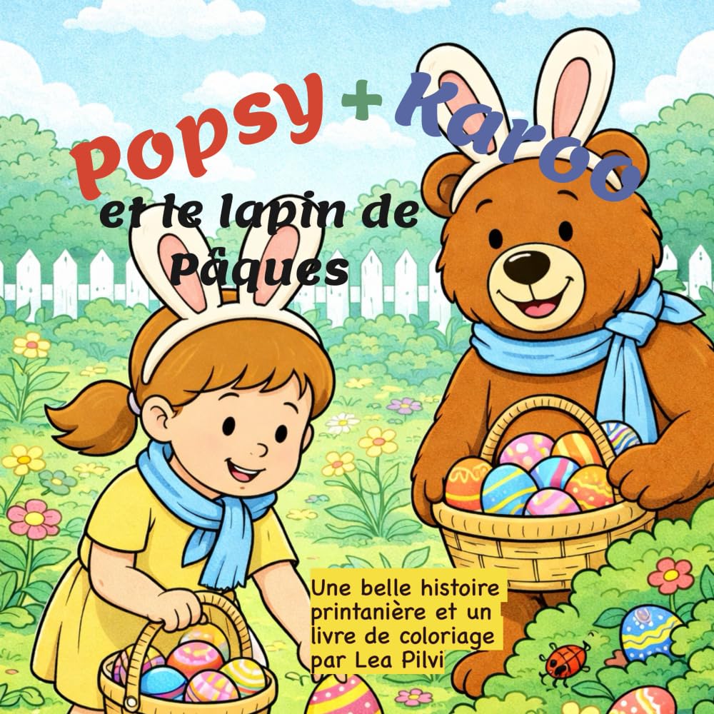 Popsy + Karoo et le lapin de Pâques: Une belle histoire printanière et un livre de coloriage par Lea Pilvi