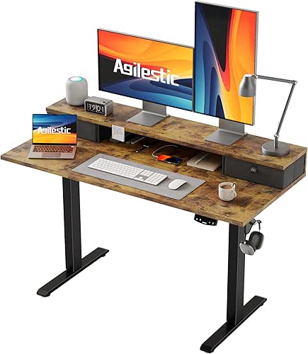 Agilestic 48 x 24 Inches Electric Standing Desk with 2