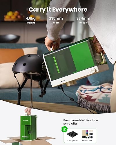 Miniatura 8 de xTool Grabador láser doble F1 2 en 1, máquina de grabado láser portátil de velocidad de rayo, grabador láser HD para joyas, metal, madera, cuero