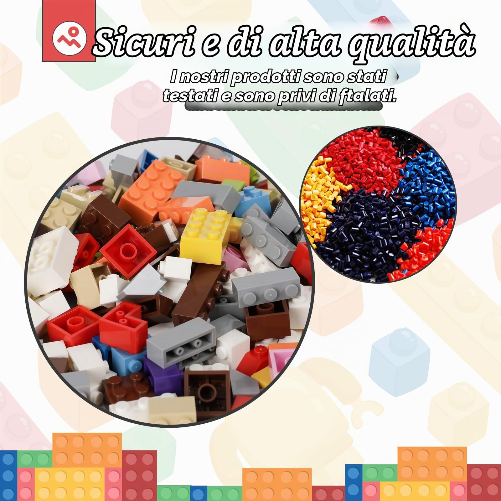 HUIZDQ Set di 1000 blocchi di costruzione classici, adatto per bambini e bambine a partire da 6 anni, compatibile con tutte le principali marche.