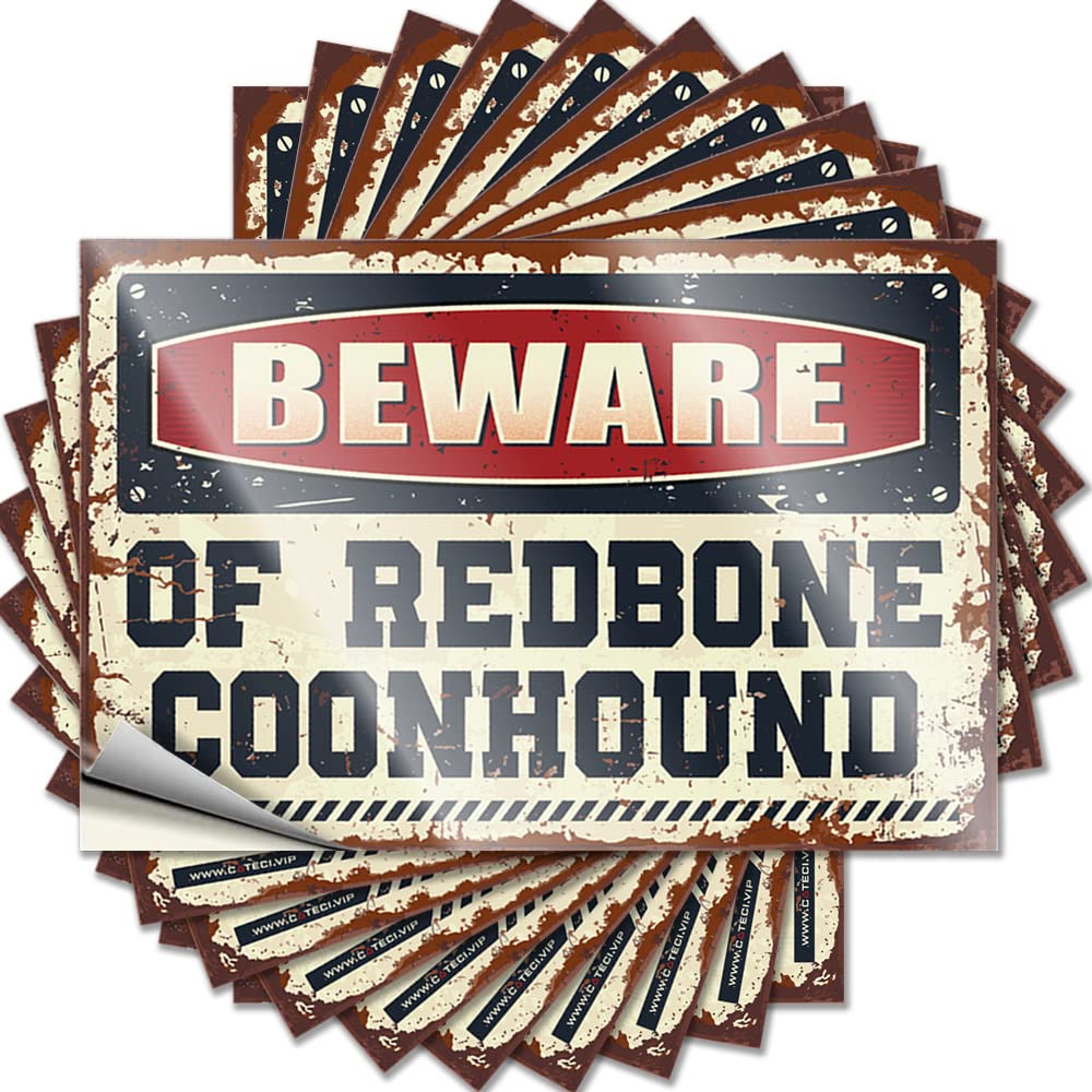Stitch Race Decals - Beware of Redbone Coonhound Reusable Waterproof Vinyl Sticker(12X18CM)