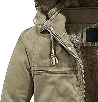 Manteau Parka Homme épais Avec Capuche - Style Militaire Décontracté - Chaud Pour L'hiver - Taille Grande - Pour Travail Ou Loisirs