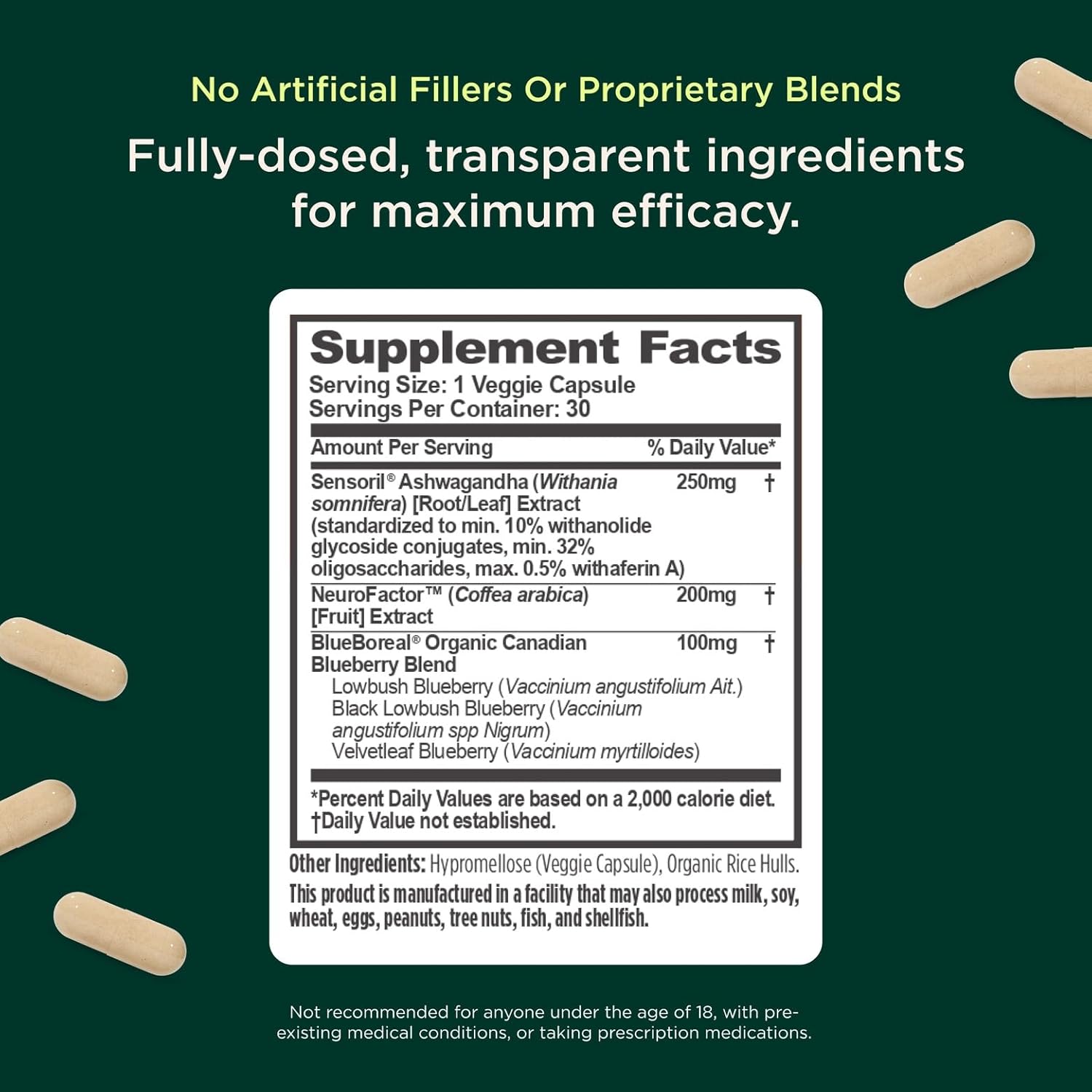 The Genius Brand Genius Mindfulness - Brain Health Supplement - Supports Healthy Mindsets - Calm, Energy, Memory & Focus Support - Ashwagandha, NeuroFactor & More - 30 Veggie Pills - Image 4