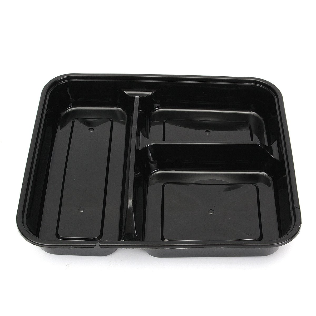 20Pcs Contenedor De Almacenamiento De Preparación De Comida De Plástico Almuerzo Caja De Comida 3 Compartimentos Apto Para Microondas