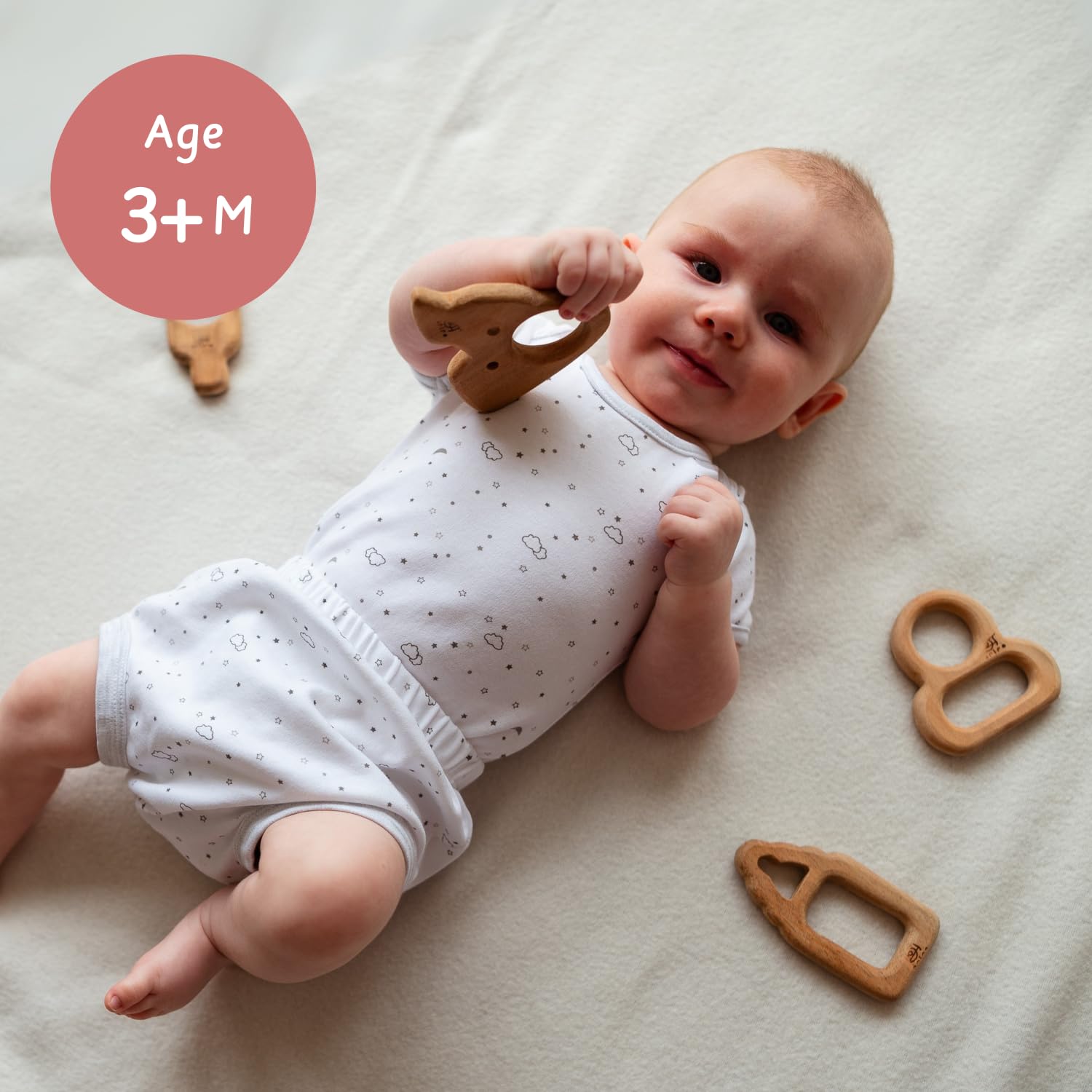 Ariro Wooden Teethers Shaped as Mushroom and Ice Cream Cone for Baby Boy & Girl | Hand Crafted with Organic Neem Wood That Helps Boost Immunity & Aids in Digestion | Easy to Grasp & Chew - Image 7 thumbnail