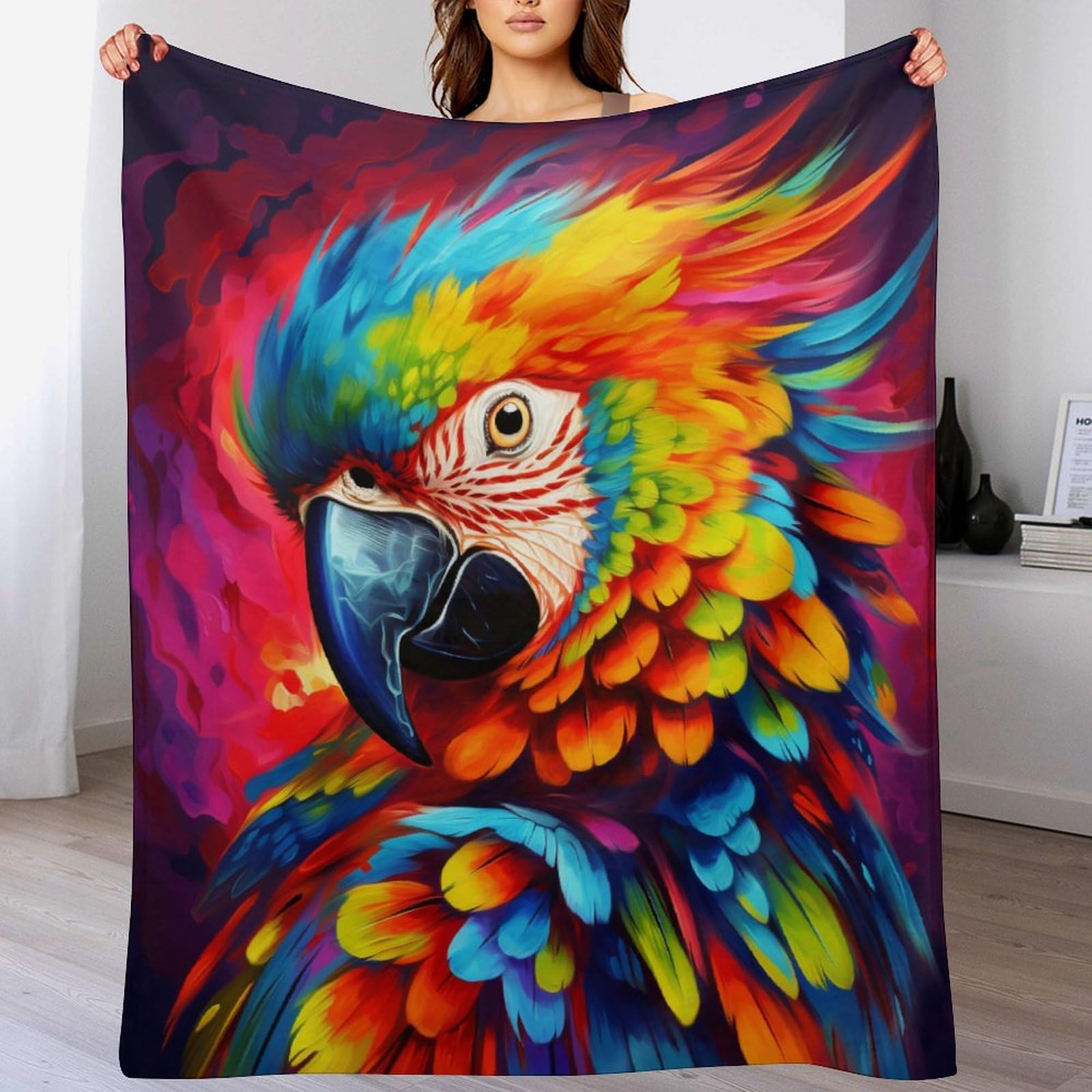 Manta de franela loro de 130x180 cm suave de cuatro estaciones para sofá y cama