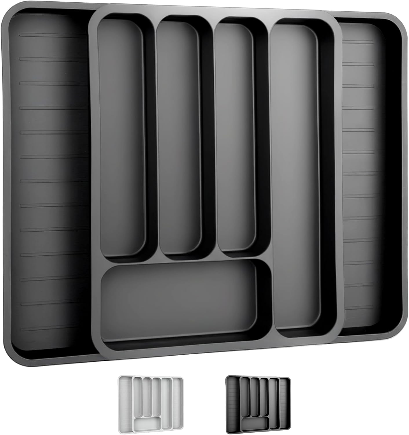 WELTRXE Silverware Drawer Organizer, Expandable Utensil Tray for Kitchen Drawer