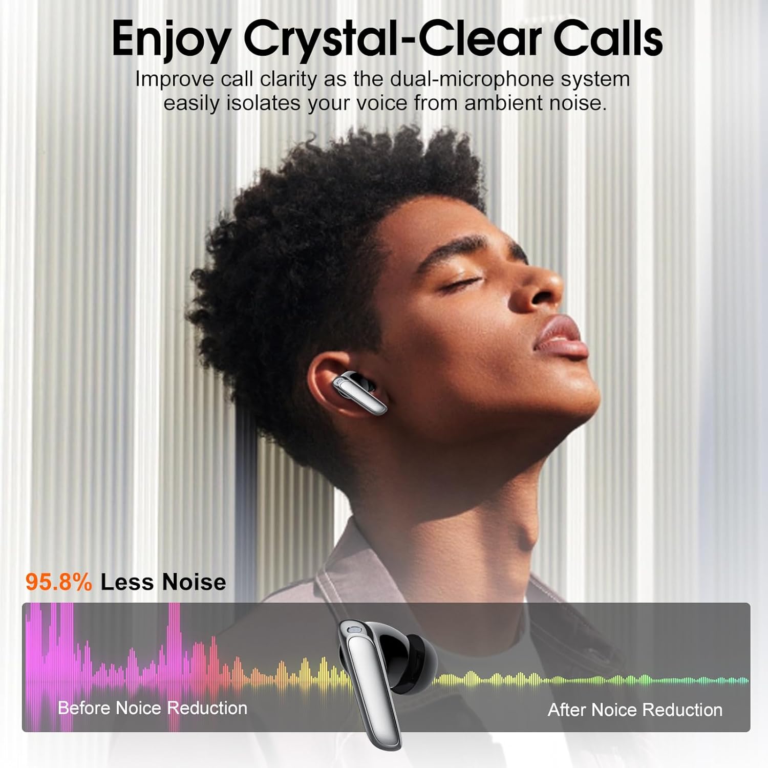 Crystal-clear calls with HD mic and noise reduction