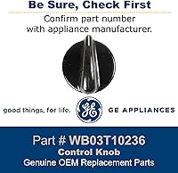 Vista 3 de GE WB03T10236 Perilla de control OEM genuina (negra) para estufa / horno / estufa GE