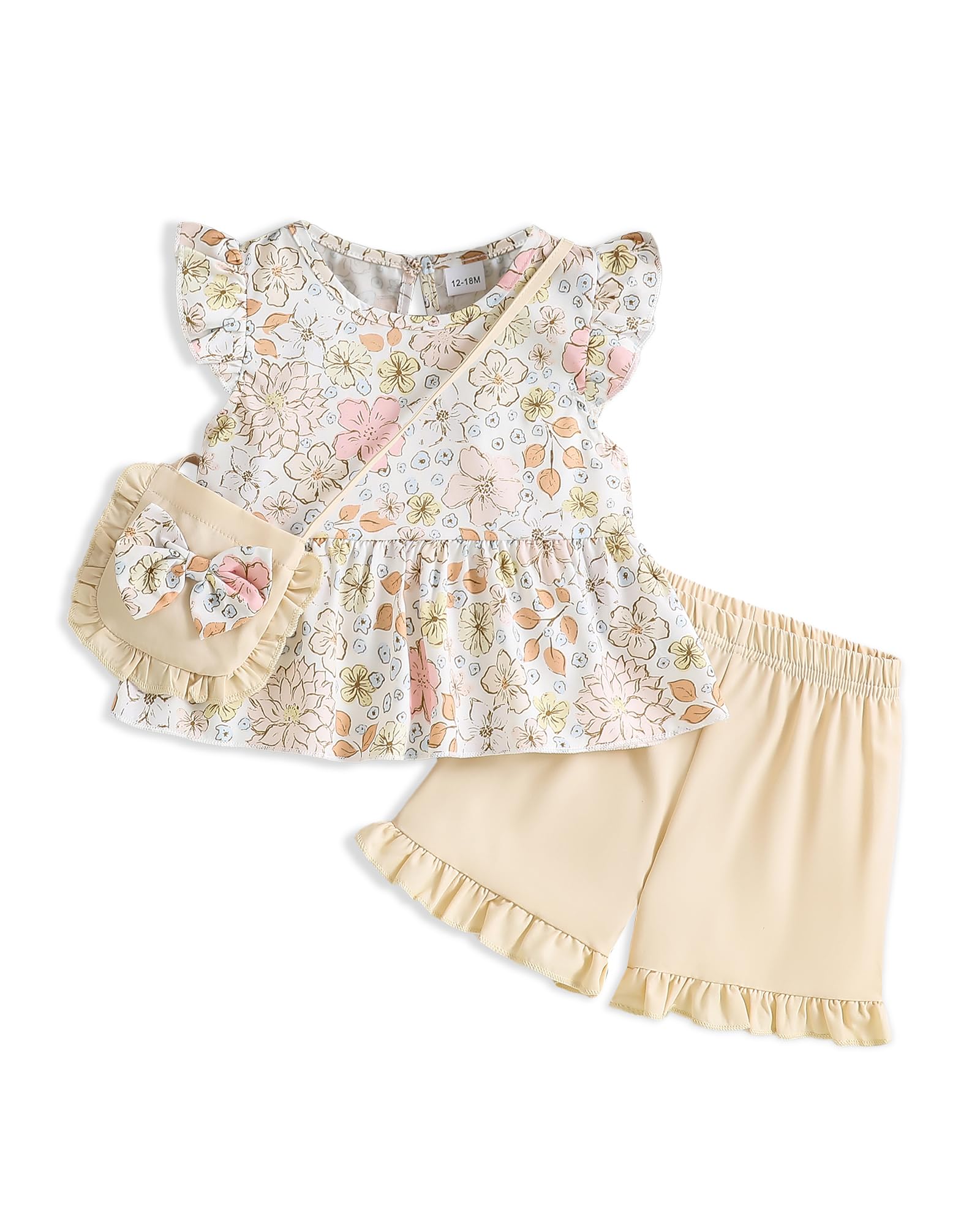 Weebaby Toddler Girl Clothes Baby Summer Outfits Sleeveless Halter Top Ruffle Short Set Cute Kids Clothes Girls