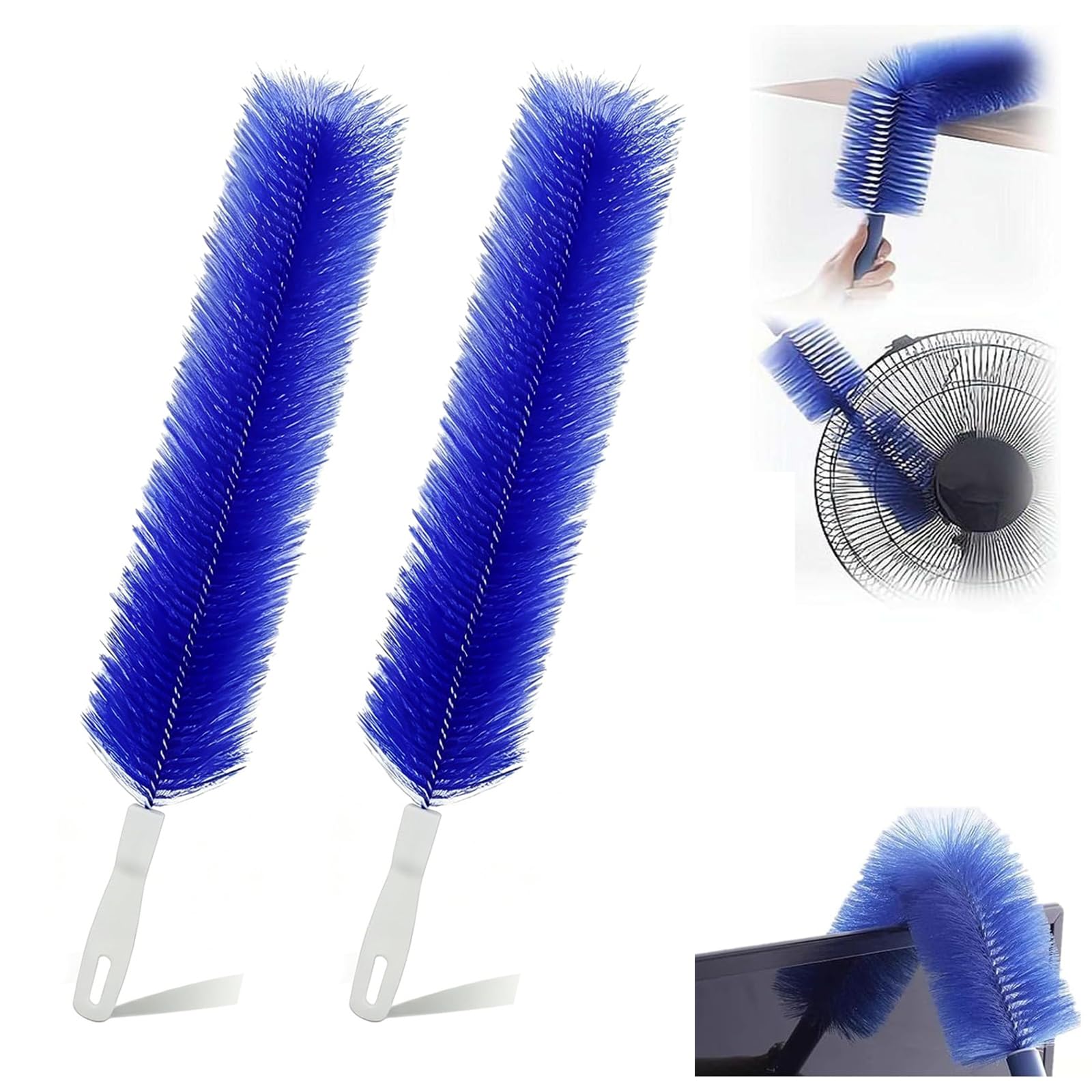 Flexible Fan Dusting Brush,Bendable Microfiber Head,Washable Cleaner