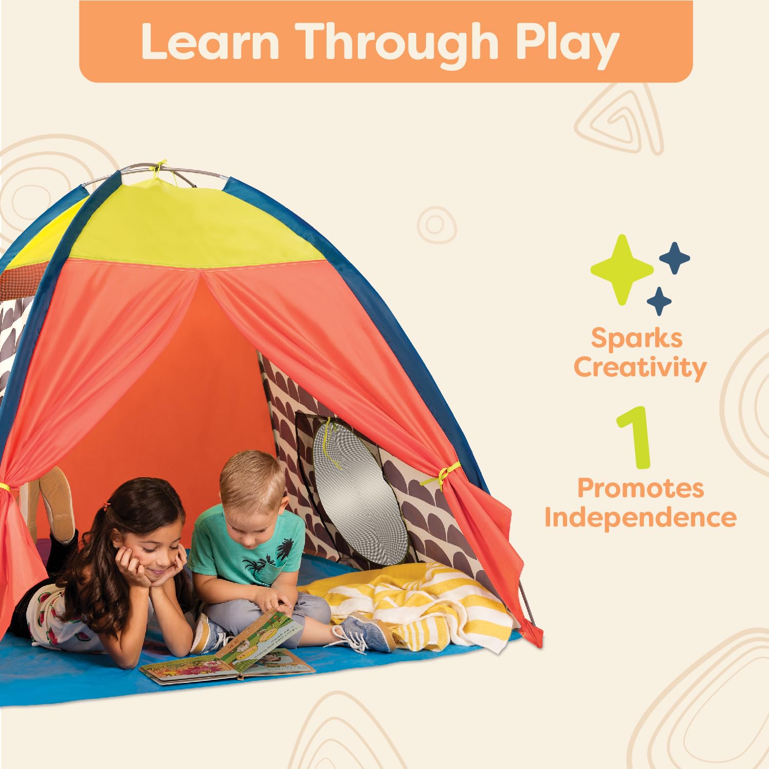 B. toys - B. Plein air - Tente pour Les Tout-Petits, Les Enfants - Intérieur et extérieur - Tente de Camping Portable - 18 Mois et +