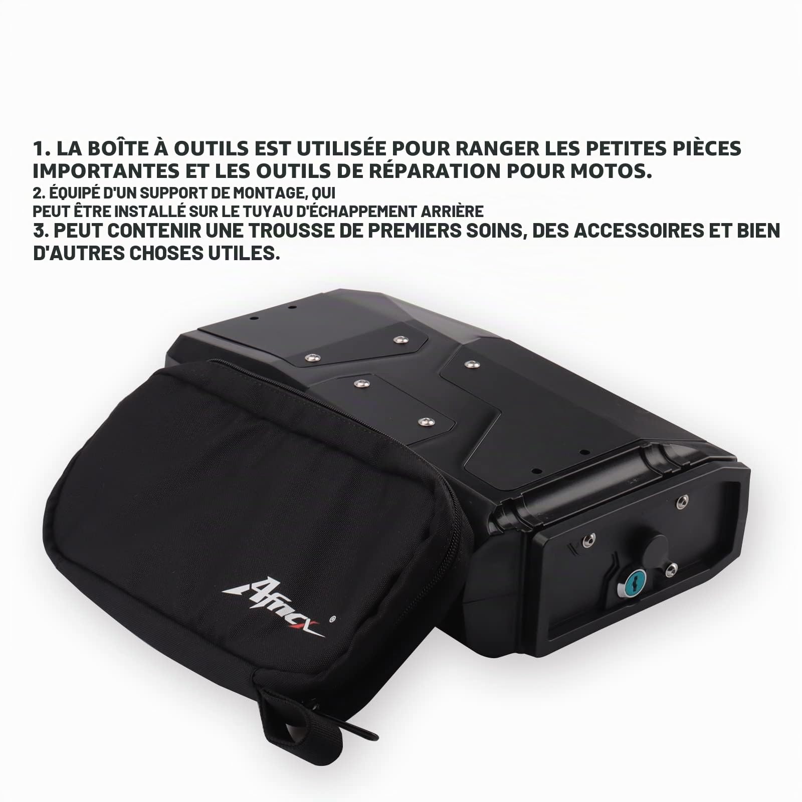 R1250GS Boîte à outils pour sacoches de moto étanches 4,2 l Convient pour R1250GS R1200 GS LC/ADV F850GS F750GS (acier inoxydable)
