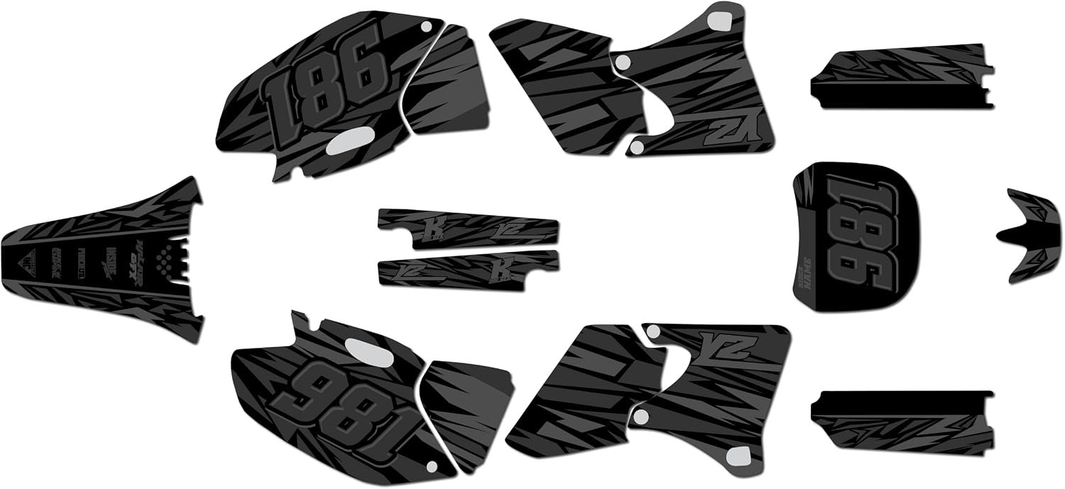 Graphics Kit for Yamaha YZ250F, YZ400F and YZ426F (1998-2002) Twitch Series Smoke 9 Mil - Easy Go - Dirt Pit Bike Motorcycle Sticker, Dirtbike Racing Decal Motocross no-Plastics