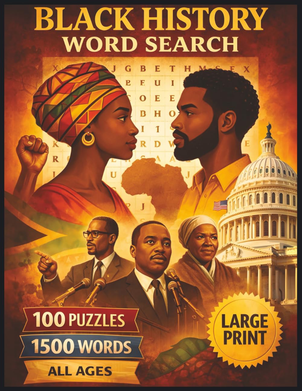 Black History Word Search: 100 Educational Word Search Puzzles Celebrating Black History, Culture, and Achievement (MiWi Puzzles)