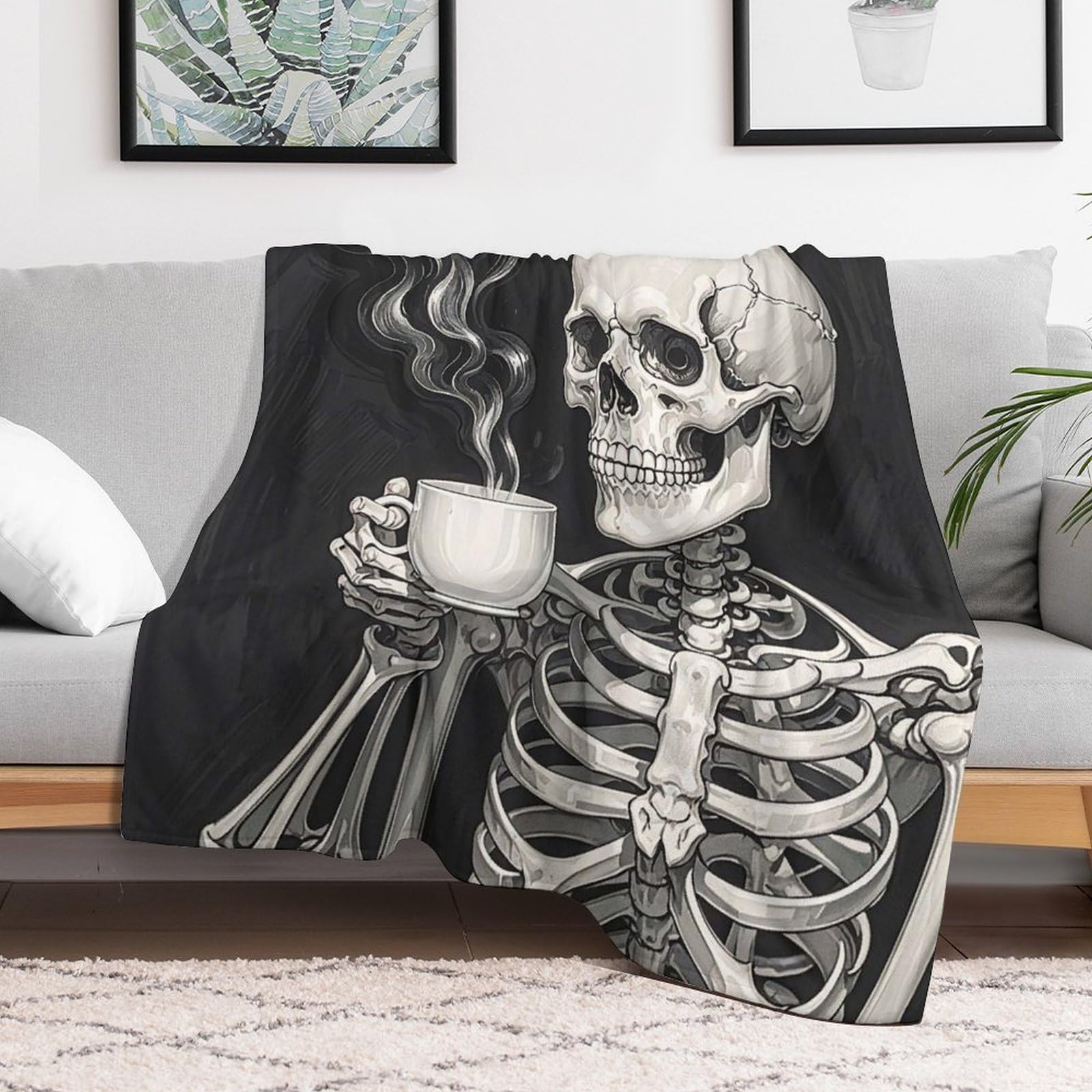 Couverture polaire flanelle douce pour canapé jeté de lit contre le froid du soir