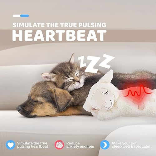 Miniatura 2 de ALL FOR PAWS Heartbeat - Juguete para perro para cachorro, alivio de ansiedad y entrenamiento de comportamiento, juguete de peluche de latido del