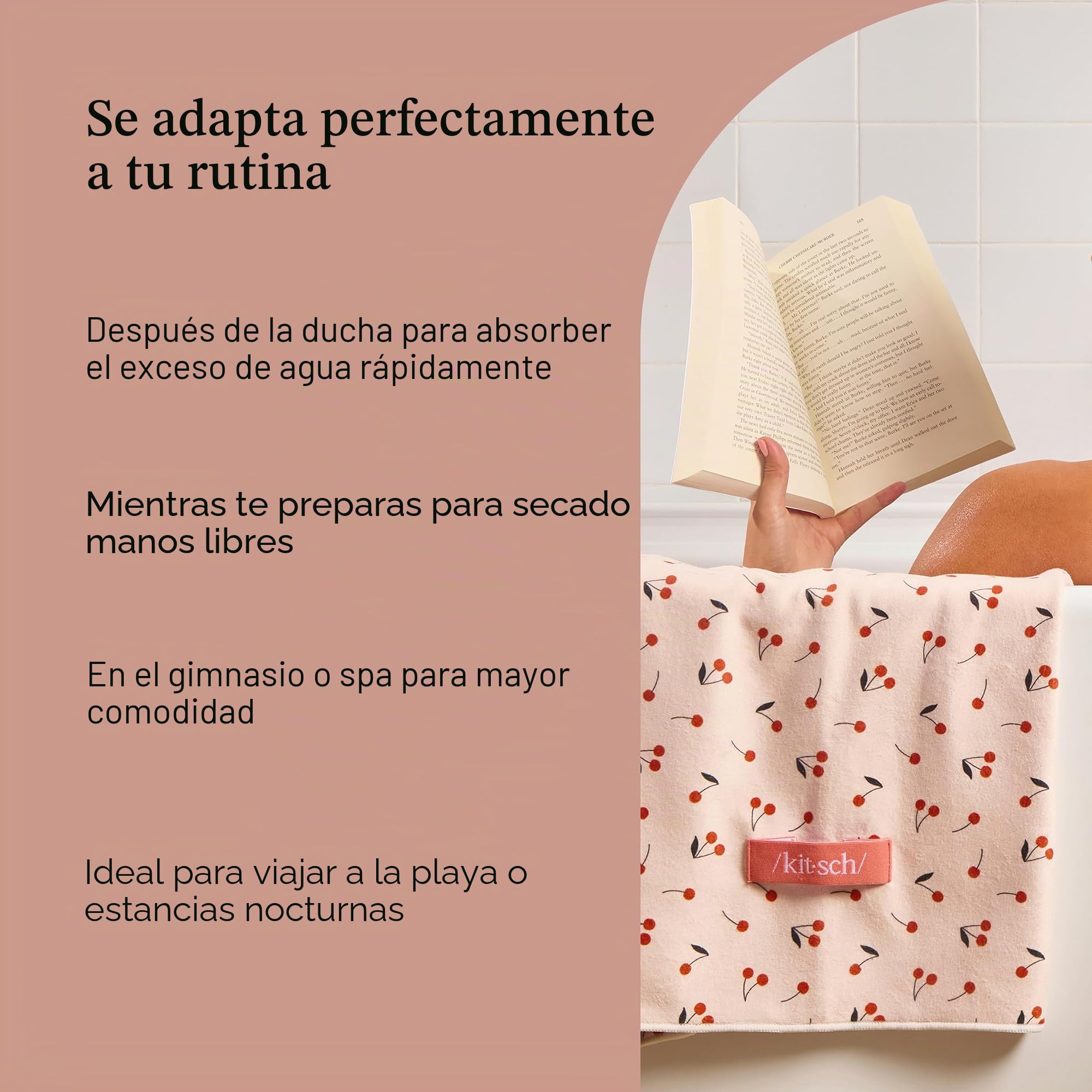 Kitsch Toalla de microfibra XL para mujer, toalla de microfibra, súper absorbente, de secado rápido, antiencrespamiento, para cabello largo y corto, turbantes para mujer, envoltura de cabello húmedo y