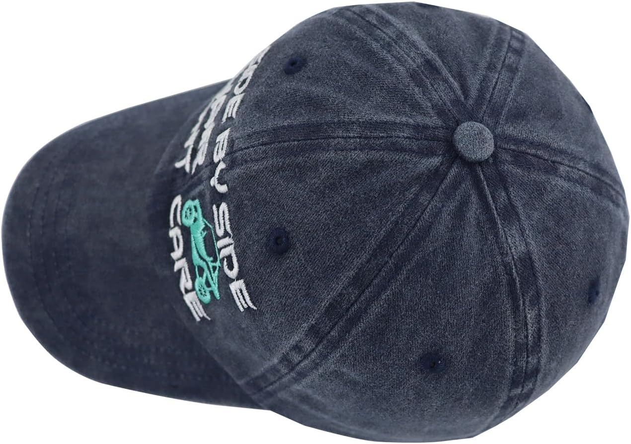 KKMKSHHG Side by Side Hair Don't Care Baseball Cap, Funny Embroidered Adjustable Washed Cotton Outdoor Car Hat for Women Men - Image 3