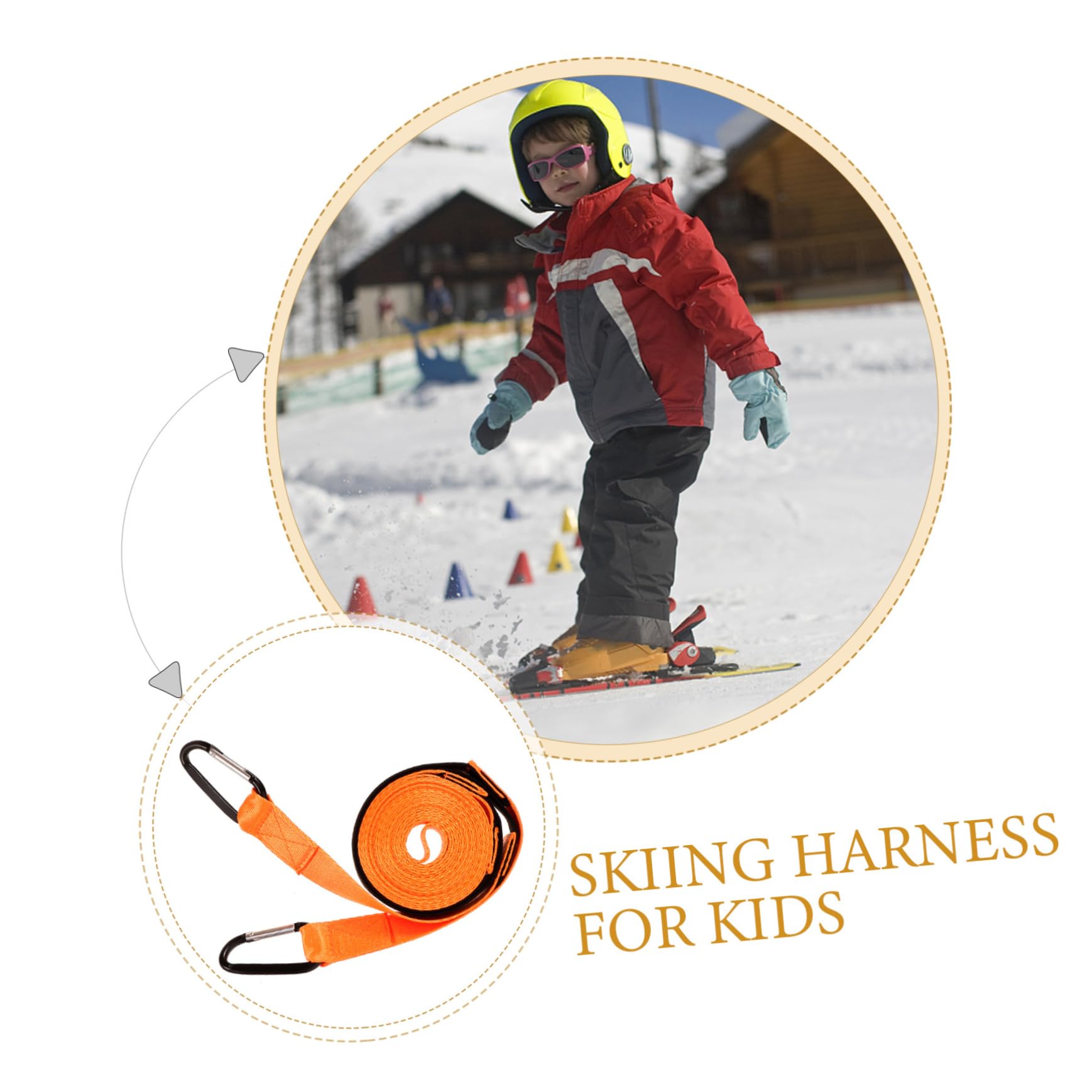 ibasenice Corde De Ski De Ski Sangles De Ski Harnais De Patinage pour Auxiliaire De Ski Sangle De Ski Enfant Sangle en Nylon