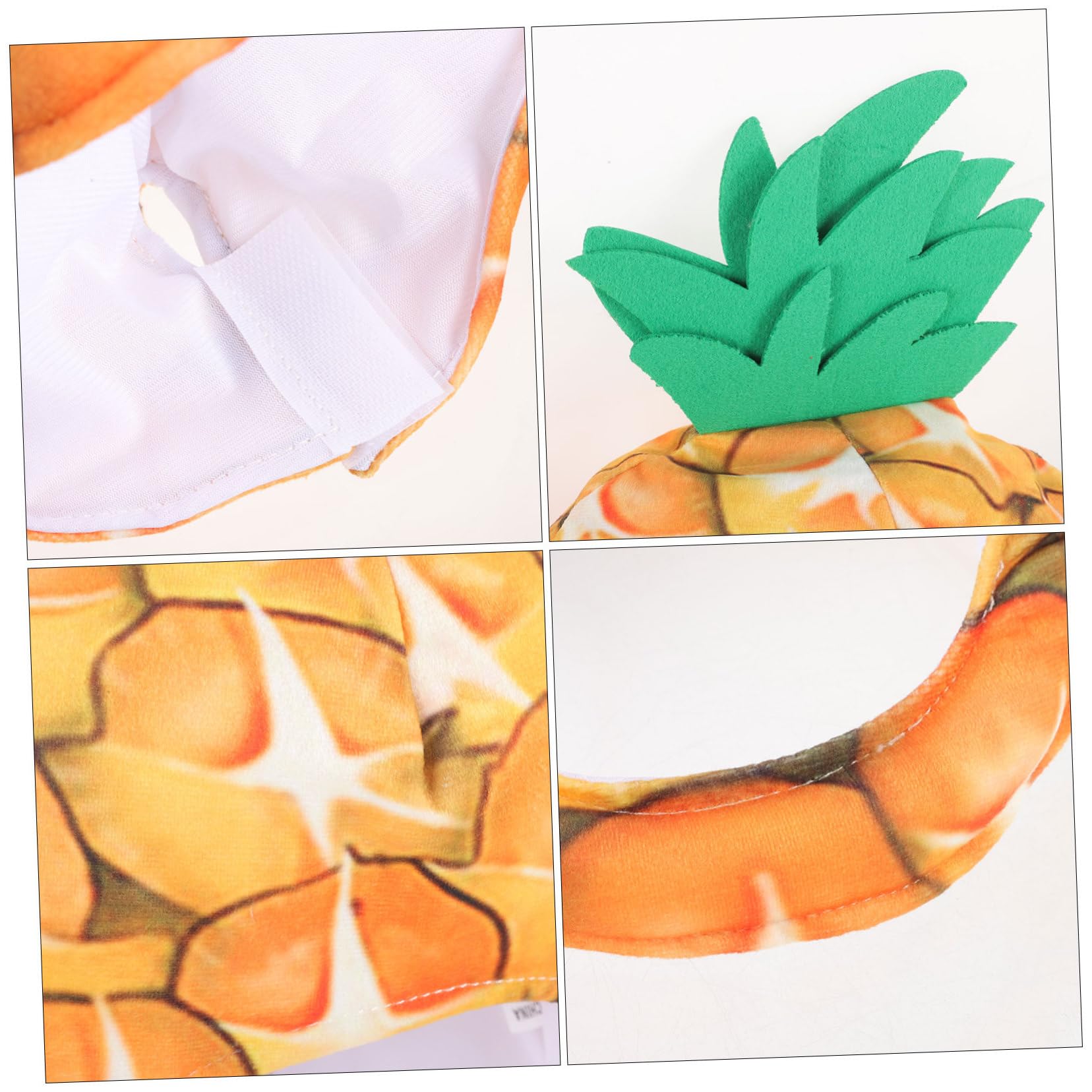 Sombrero de Piña de Peluche Amarillo para Fotos y Fiesta | Pp Algodón, Diseño de Fruta Forma de Piña, Talla Infantil, Obsequio para Cumpleaños