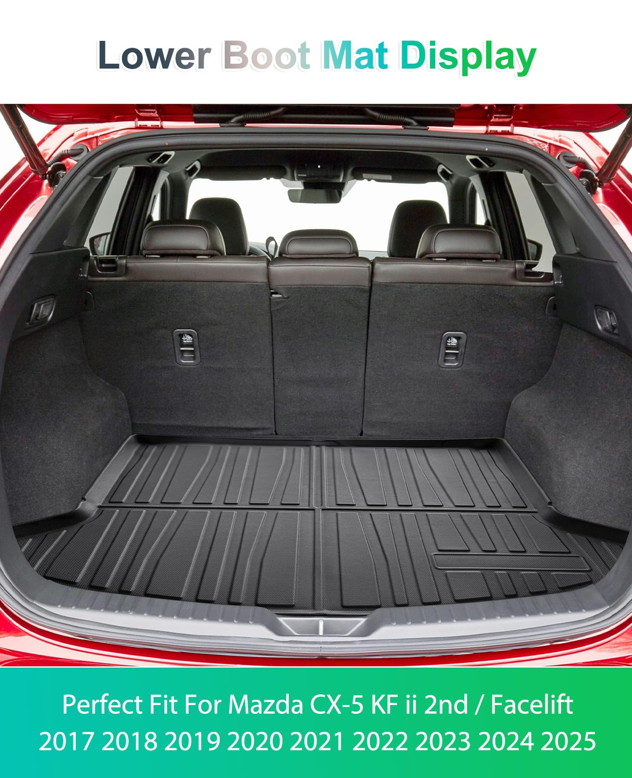 powoq Cargo Liner Compatibel met 2017-2022 Mazda CX-5 Rugleuningmat Kofferbak Mat Vervanging voor 2017-20192020 2021 2022 Mazda CX-5 Accessoires (Fit 2017-2022 CX-5, Achterrugleuning Mat Achterste