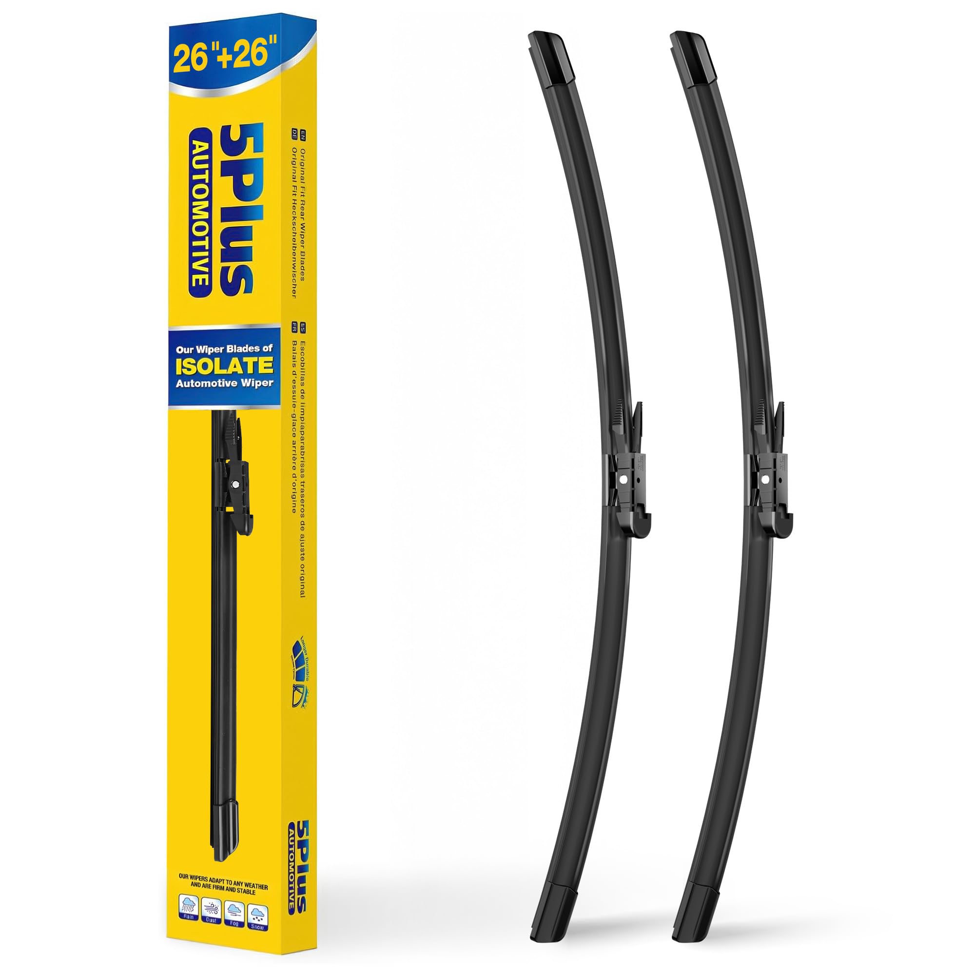 5 PLUS Custom-Fit Wipers fits 2013-2020 Ford Fusion Wiper Blades