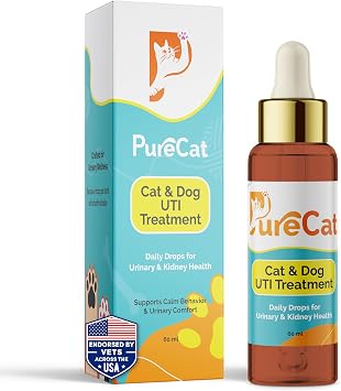 Urinary Tract Infection Care for Cat & Dog | Calming Urinary Tract & Kidney Support for Pets | Bladder Infection Treatment | UTI Drops | Veterinarian Recommended
