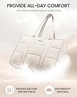 Vista 6 de LOVEVOOK Laptop Bag for Women, Puffer Tote Bag for Work 15.6 Inch Large Computer Briefcase for Teacher Nurse, Quilted Lightweight Casual Shoulder