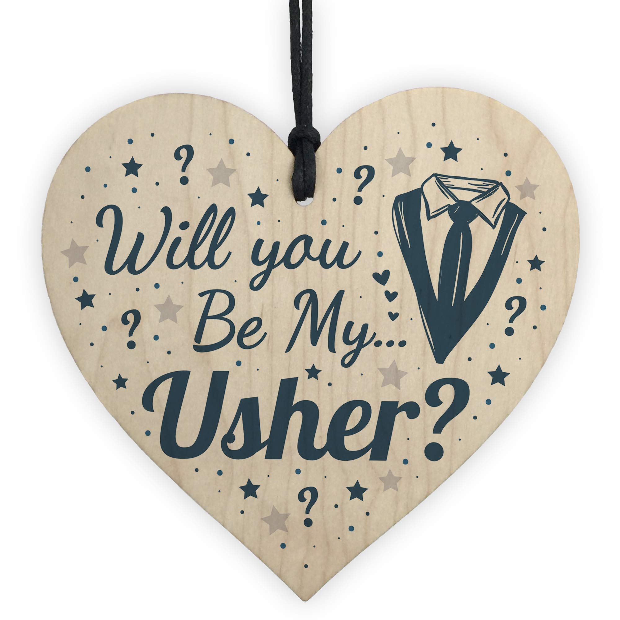 RED OCEAN Will You Be My Usher Invite Wooden Heart Wedding Invitation Usher Asking Gift For Brother Son Best Friend