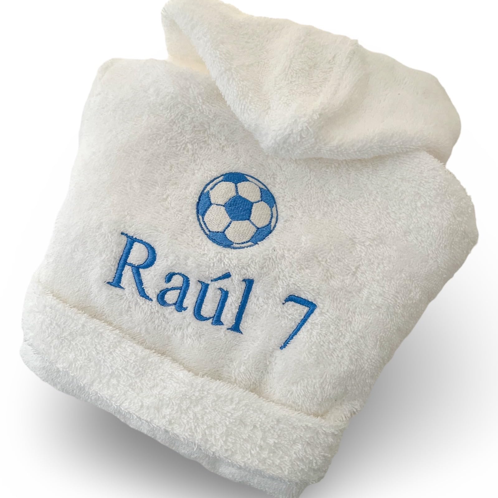 Albornoz infantil personalizable con nombre bordado - Albornoz unisex niño/niña nombre - Fabricante Español -Bata de baño rizo blanco absorbente. Talla 1 a 16