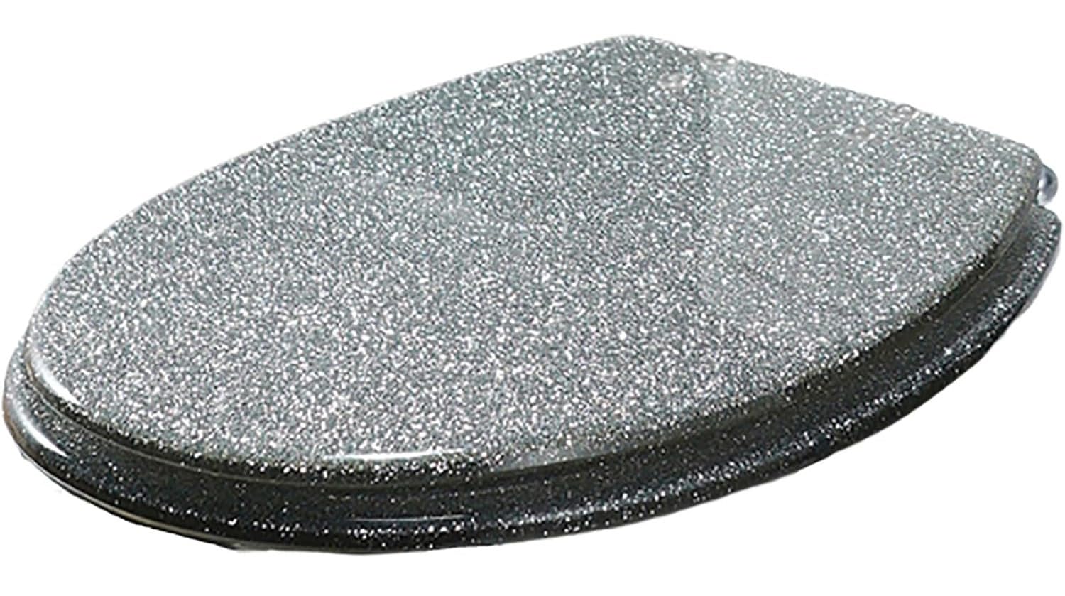Soft Close Close Close Glitter Toilet Seat, Quick Release Bidetet Lid, Easy Installation Fixing Hinge Cleaning, Adjustable, Lightweight, Durable, Portable, User-Friendly 80, Transparent