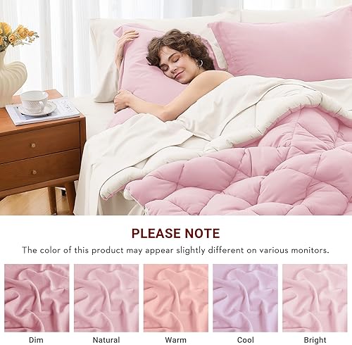 Miniatura 125 de MUXHOMO Juego de edredón Queen de 7 piezas, cama reversible en una bolsa, tamaño Queen, juego de ropa de cama para todas las estaciones con edredón