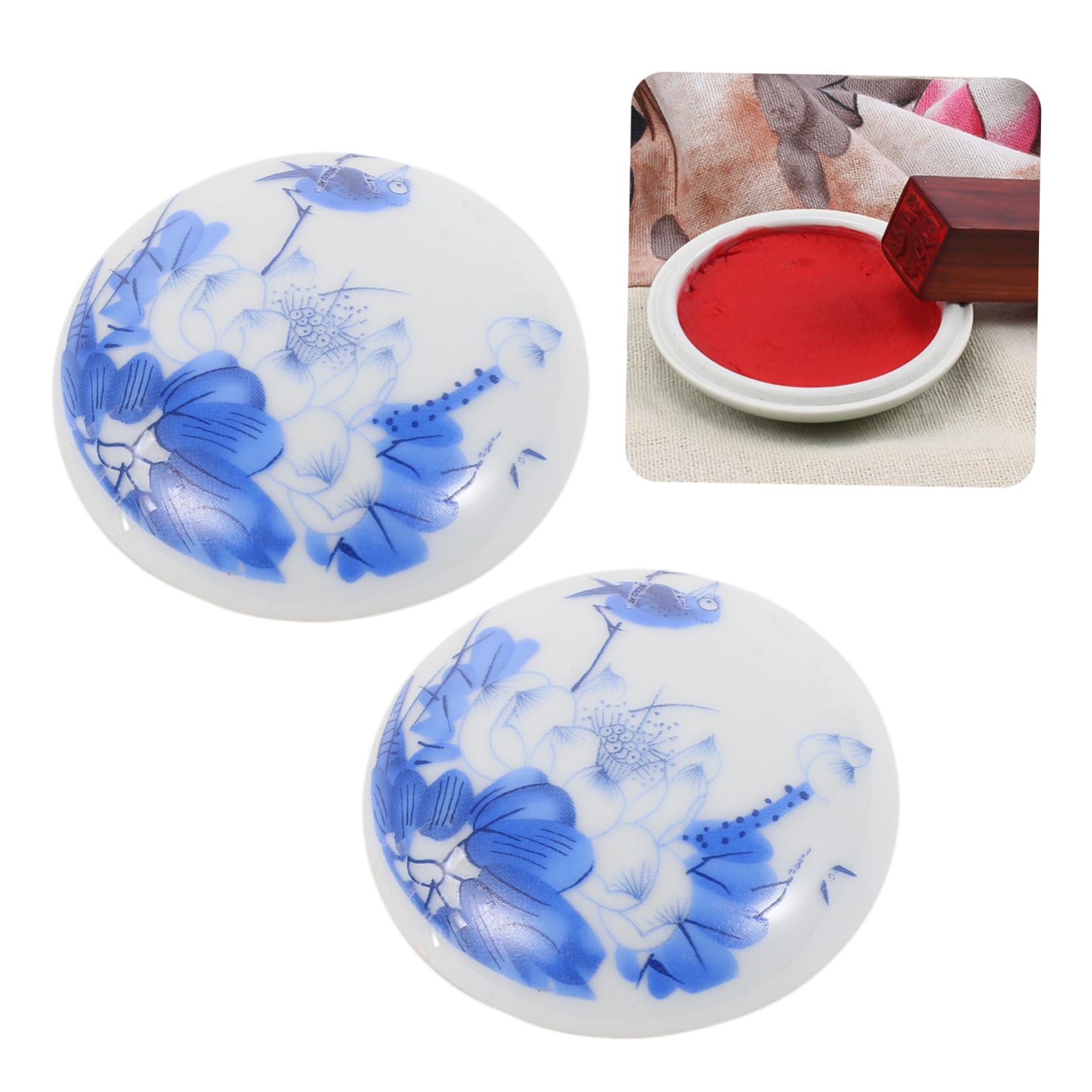 Tofficu 2 Set Tampone di Inchiostro Timbro di Inchiostro Cinese Calligrafia Impronta Digitale Inchiostro A Pasta Rossa Inchiostro del Sigillo Cinese Rosso 2 Pezzi * 2