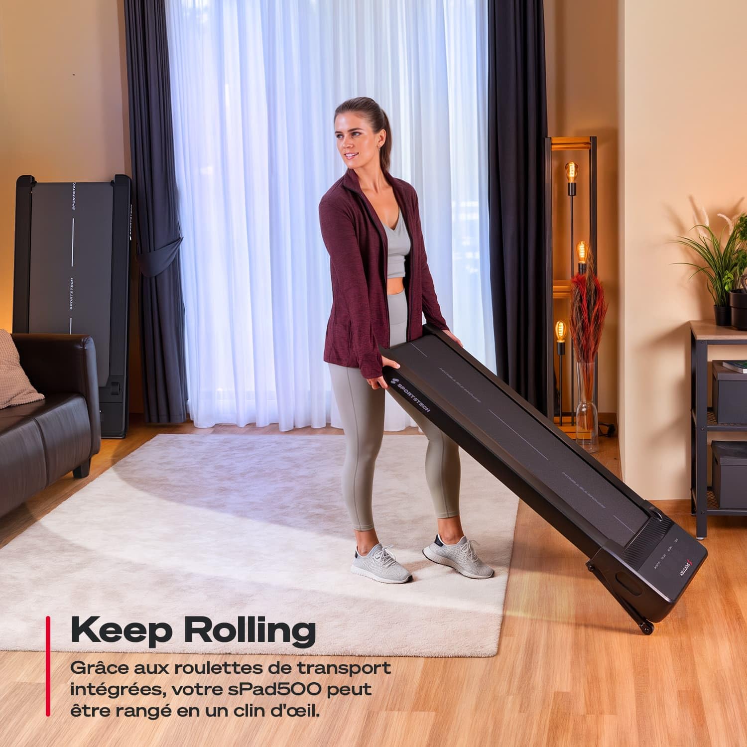 Sportstech Tapis de Marche, Inclinaison Automatique, Tapis Roulant pour la Maison et Le Bureau, écran LED, avec 1 an d'App STL Incluse, Tapis de Marche et Tapis Roulant de Fitness, spad500/1000