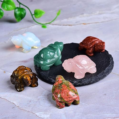 Miniatura 7 de Estatua de tortuga de cristal, figuras de estatua de bolsillo de tortuga, figuras curativas de reiki, figuras de piedras preciosas de bolsillo,