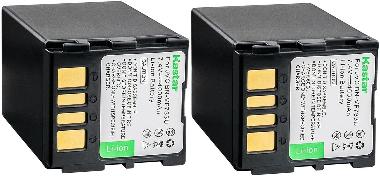 Kastar BN-VF733 Battery 2-Pack Replacement for JVC GR-D370 GR-D370AA GR-D370AC GR-D370AH GR-D370E GR-D370EK GR-D370EX GR-D370EY GR-D370EZ GR-D370U GR-D370UC GR-D370US GR-D371 GR-D371U GR-D371US Camera